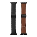 For Apple Watch Series 7 41mm DUX DUCIS YA Series Magnetic Buckle Genuine Leather Watch Band(Black)