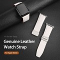 For Apple Watch Series 7 41mm DUX DUCIS YA Series Magnetic Buckle Genuine Leather Watch Band(White)