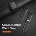 For Apple Watch Series 5 44mm DUX DUCIS YA Series Magnetic Buckle Genuine Leather Watch Band(Black)