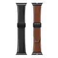 For Apple Watch Series 4 44mm DUX DUCIS YA Series Magnetic Buckle Genuine Leather Watch Band(Black)