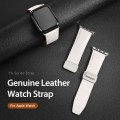 For Apple Watch Series 3 42mm DUX DUCIS YA Series Magnetic Buckle Genuine Leather Watch Band(White)