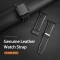 For Apple Watch Series 2 42mm DUX DUCIS YA Series Magnetic Buckle Genuine Leather Watch Band(Black)