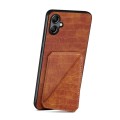 For Samsung Galaxy A05 Denior Imitation Crocodile Leather Back Phone Case with Holder(Brown)