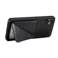 For Samsung Galaxy A13 5G Denior Imitation Crocodile Leather Back Phone Case with Holder(Black)