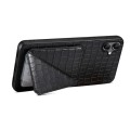 For Samsung Galaxy A20s Denior Imitation Crocodile Leather Back Phone Case with Holder(Black)