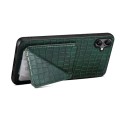 For Samsung Galaxy A24 4G Denior Imitation Crocodile Leather Back Phone Case with Holder(Green)