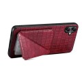 For Samsung Galaxy A70 Denior Imitation Crocodile Leather Back Phone Case with Holder(Rose Red)