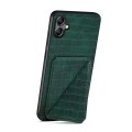 For Samsung Galaxy S21 FE 5G Denior Imitation Crocodile Leather Back Phone Case with Holder(Green)