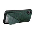 For Samsung Galaxy S21 FE 5G Denior Imitation Crocodile Leather Back Phone Case with Holder(Green)