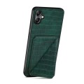 For Samsung Galaxy S23 5G Denior Imitation Crocodile Leather Back Phone Case with Holder(Green)