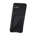 For Samsung Galaxy S23 FE 5G Denior Imitation Crocodile Leather Back Phone Case with Holder(Black)