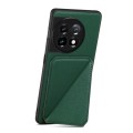 For OnePlus 11 5G Denior Imitation Calf Leather Back Phone Case with Holder(Green)