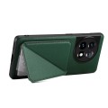 For OnePlus 11 5G Denior Imitation Calf Leather Back Phone Case with Holder(Green)