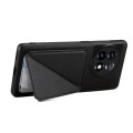 For OnePlus 11 5G Denior Imitation Calf Leather Back Phone Case with Holder(Black)