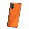 For Samsung Galaxy A05G Denior Imitation Calf Leather Back Phone Case with Holder(Orange)