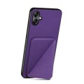 For Samsung Galaxy A05Gs Denior Imitation Calf Leather Back Phone Case with Holder(Purple)