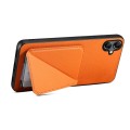For Samsung Galaxy A05Gs Denior Imitation Calf Leather Back Phone Case with Holder(Orange)