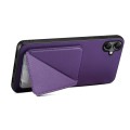 For Samsung Galaxy A14 5G / 4G Denior Imitation Calf Leather Back Phone Case with Holder(Purple)