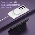 For Samsung Galaxy S24 Ultra 5G Matte Magsafe Magnetic Phone Case with Trolley Holder(White)