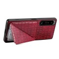 For Sony Xperia 1 V Denior Imitation Crocodile Leather Back Phone Case with Holder(Rose Red)