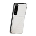 For Sony Xperia 5 IV Denior Imitation Crocodile Leather Back Phone Case with Holder(White)