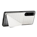 For Sony Xperia 5 IV Denior Imitation Crocodile Leather Back Phone Case with Holder(White)