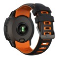For Garmin Instinct 2X Two Color Silicone Watch Band(Black Orange)