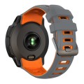 For Garmin Instinct 2X Two Color Silicone Watch Band(Space Grey Orange)
