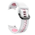 For Samsung Galaxy Watch 6 Wave Texture Two Color Silicone Watch Band(White Pink)