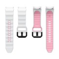 For Samsung Galaxy Watch 6 Wave Texture Two Color Silicone Watch Band(White Pink)