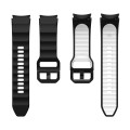 For Samsung Galaxy Watch 6 Wave Texture Two Color Silicone Watch Band(Black White)