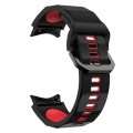 For Samsung Galaxy Watch 6 Wave Texture Two Color Silicone Watch Band(Black Red)