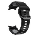 For Samsung Galaxy Watch 6 Wave Texture Two Color Silicone Watch Band(Black Grey)