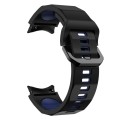 For Samsung Galaxy Watch 6 Wave Texture Two Color Silicone Watch Band(Black Blue)