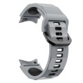For Samsung Galaxy Watch 6 Wave Texture Two Color Silicone Watch Band(Grey Black)