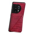 For OPPO K11 / OnePlus Nord CE3 5G Denior Imitation Crocodile Leather Back Phone Case with Holder(Ro