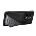 For OnePlus 11 5G Denior Imitation Crocodile Leather Back Phone Case with Holder(Black)