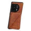 For OnePlus 11 5G Denior Imitation Crocodile Leather Back Phone Case with Holder(Brown)
