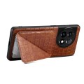 For OnePlus 11 5G Denior Imitation Crocodile Leather Back Phone Case with Holder(Brown)