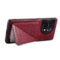 For OnePlus Ace 2 Pro 5G Denior Imitation Crocodile Leather Back Phone Case with Holder(Rose Red)