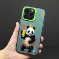 For iPhone 15 Pro Max Color Ink Frosted PC+TPU Phone Case(Giant Panda)