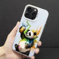 For iPhone 15 Pro Max Color Ink Frosted PC+TPU Phone Case(Toast Panda)