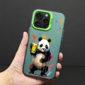 For iPhone 15 Pro Color Ink Frosted PC+TPU Phone Case(Giant Panda)