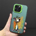 For iPhone 15 Pro Color Ink Frosted PC+TPU Phone Case(Silly Dog)