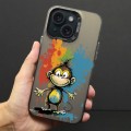 For iPhone 15 Color Ink Frosted PC+TPU Phone Case(Colored Ink Monkey)