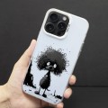 For iPhone 14 Pro Max Color Ink Frosted PC+TPU Phone Case(Curl Teddy)