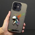 For iPhone 12 Color Ink Frosted PC+TPU Phone Case(Running Astronaut)
