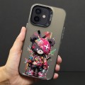 For iPhone 12 Color Ink Frosted PC+TPU Phone Case(Black Bear)