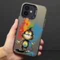 For iPhone 12 Color Ink Frosted PC+TPU Phone Case(Colored Ink Monkey)