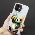 For iPhone 12 Color Ink Frosted PC+TPU Phone Case(Toast Panda)